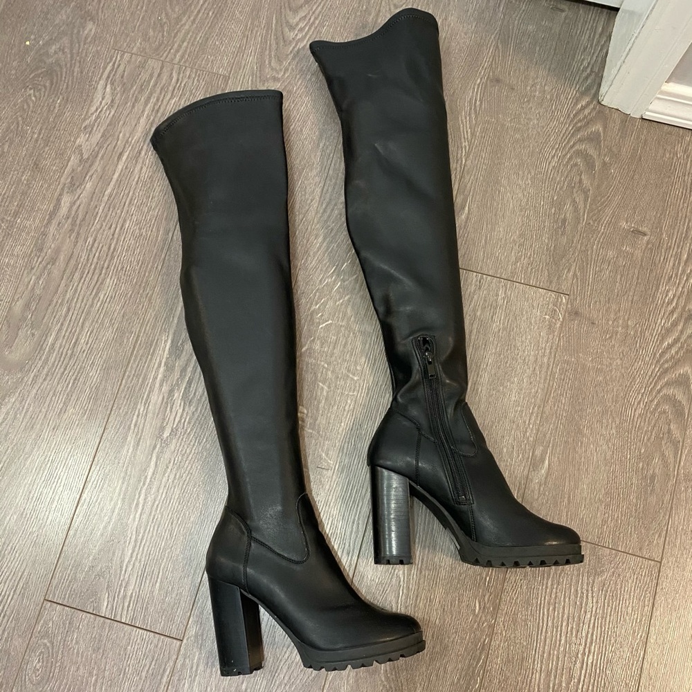 Black over the knee boots